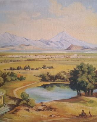 Dipinto olio su tela 120x80 paesaggio messicano