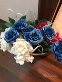 rose gambo lungo  in cotone effetto seta