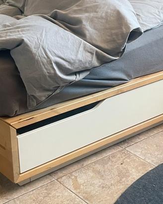 Base letto per materasso con 4 cassettoni