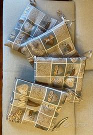 Set 4 cuscini per sedie con laccetti