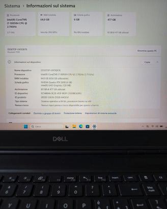 PC laptop Dell 7550 i7 512gb 64gb rtx3000