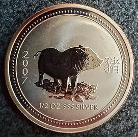 50 cents 2007 Ausrtralia 1/2 ONCIA anno del maiale