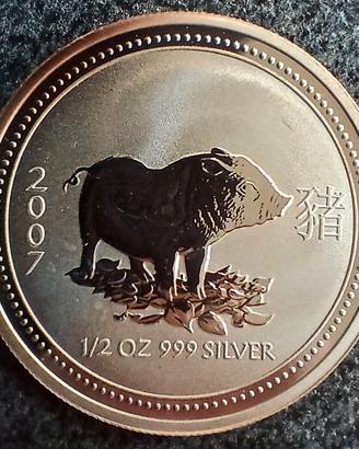 50 cents 2007 Ausrtralia 1/2 ONCIA anno del maiale