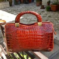 Borsa vintage Stevens di vera pelle di coccodrillo
