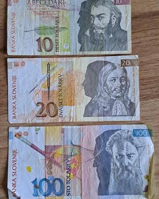 Lotto 3 Banconote Slovenia Vintage