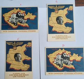 Adolf  HITLER propaganda - 5 cartoline anni 30 