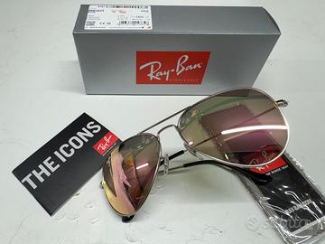Ray-Ban 3025 Aviator lente specchiata rosa
