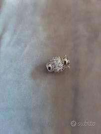 Chiusura per perle Sfera in argento con zirconi