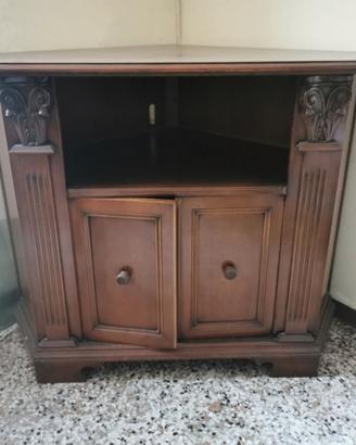 mobile ad angolo in legno color noce
