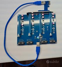 PCI-e 1x Kit di espansione PCI Express da 1 a 4