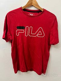 🔴 FILA T-Shirt Rossa Big Logo Streetwear 🔥