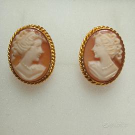 Orecchini con Cammeo in Argento 800 
