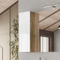 Armadietto bagno con specchio e lampada LED 