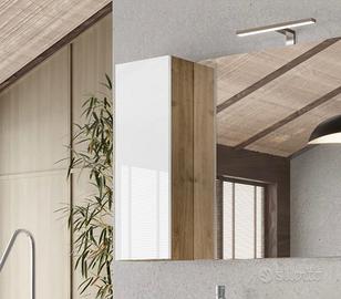 Armadietto bagno con specchio e lampada LED 