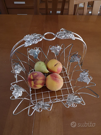 Cestino Uva in metallo placcato argento