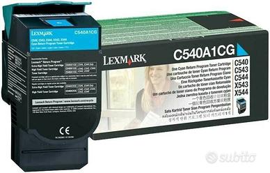 TONER ORIGINALE LEXMARK C540A1CG CIANO NUOVO