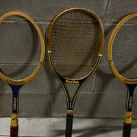 Tre racchette tennis legno da collezione