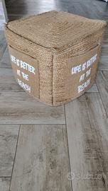 Pouf in iuta stile balinese 