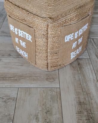 Pouf in iuta stile balinese 