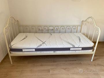 Letto singolo metallo con materasso memory