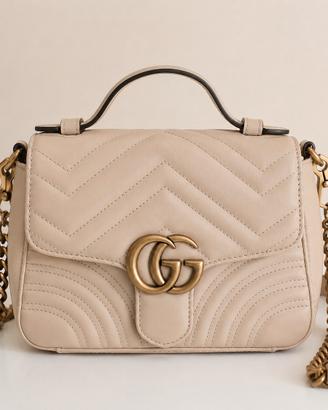 GUCCI Marmont Top Handle Small panna Autentica 