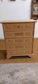 Mobile letto in legno grezzo, con rete
