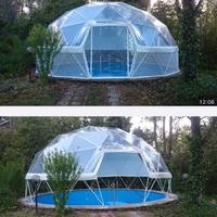 Copertura geodetica per piscina, cupola geodetica