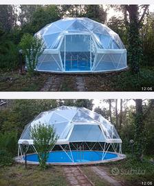 Copertura geodetica per piscina, cupola geodetica