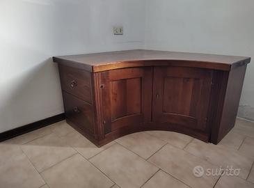 Mobile in massello angolare /cassetti/Mensola 