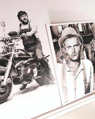 2 Stampe al Laser tema Bud Spencer e Terence Hill