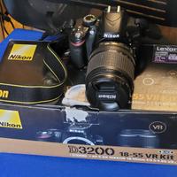 Nikon D3200 + Nikon 18-105 mm Vr con Sd 256 giga