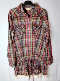 vestito camicia trend donna scozzese multicolor Ta
