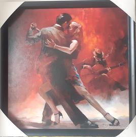 Dipinto acrilico retouche su tela telaio cornic