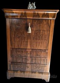 Secretaire Antico dell'Ottocento in Piuma di Noce.