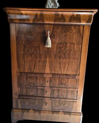 Secretaire Antico dell'Ottocento in Piuma di Noce.