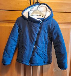 Giacca blu morbida bambini con pelo