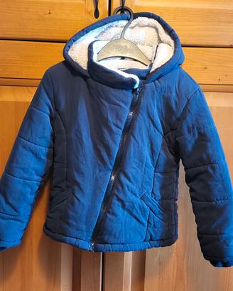 Giacca blu morbida bambini con pelo