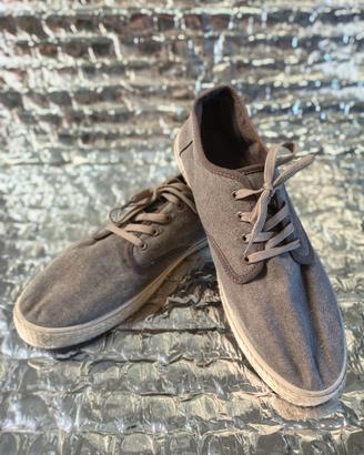 Sneakers casual in tela, colore grigio lavato