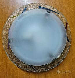 plafoniera a 1 lampada in vetro colorato