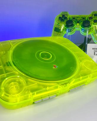 Sony Playstation PS One Lime Fluo Trasparente
