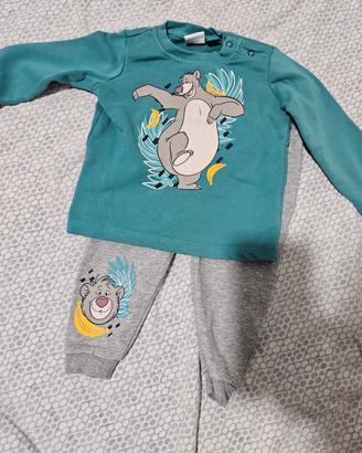 Completto felpa e pantalone Disney Orso Baloo