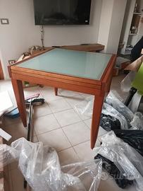 tavolo in legno allungabile con vetro 