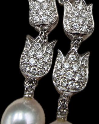 ORECCHINI MIKAWA ORO DIAMANTI PERLE