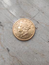 Moneta d'Oro 20 Dollari Liberty Head 1901 