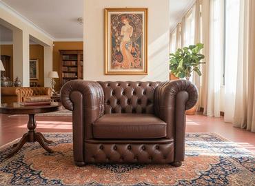 Chesterfield poltrona max in pelle vintage brown