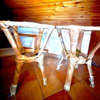 Tavolino in rattan naturale, stile vintage