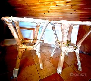 Tavolino in rattan naturale, stile vintage