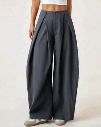 Pantaloni sartoriali a gamba larga grigio