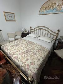 Cornice letto matrimoniale ottone lucido + rete
