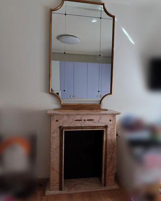 Finto camino in marmo con specchio 